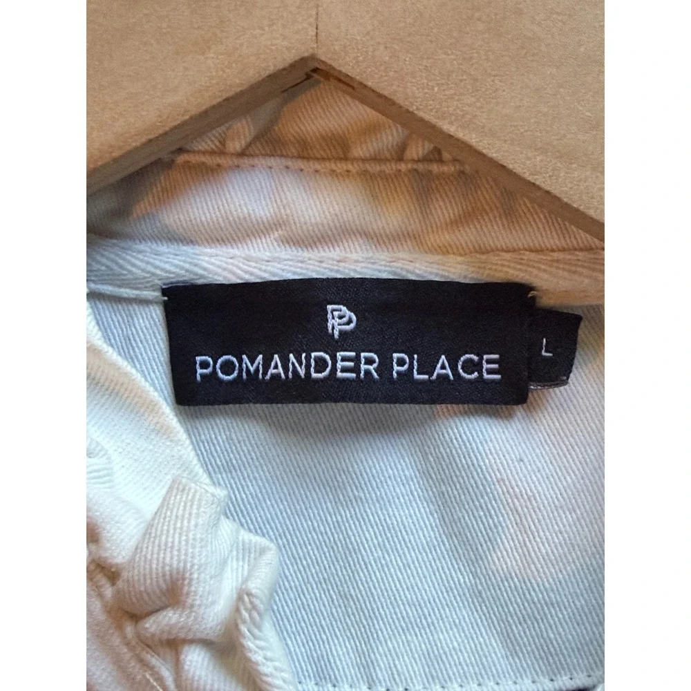 Tuckernuck x Pomander Place | Charlotte Terry Top L Navy Ruffle Collar Preppy